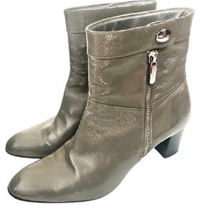 Tod's Patent Ankle Boots Made in Italy - Taupe - EU 37.5